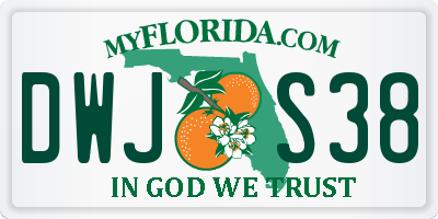 FL license plate DWJS38