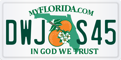 FL license plate DWJS45