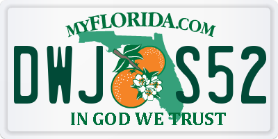 FL license plate DWJS52