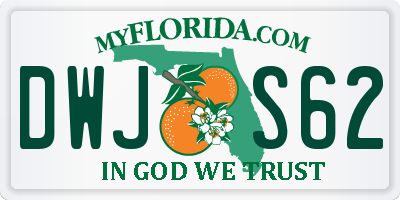 FL license plate DWJS62