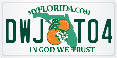 FL license plate DWJT04