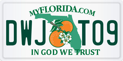 FL license plate DWJT09