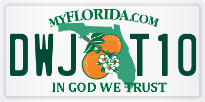 FL license plate DWJT10