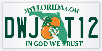 FL license plate DWJT12