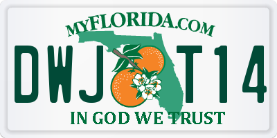 FL license plate DWJT14