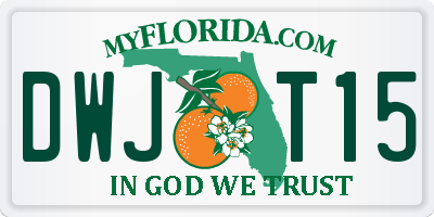 FL license plate DWJT15