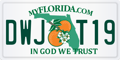 FL license plate DWJT19
