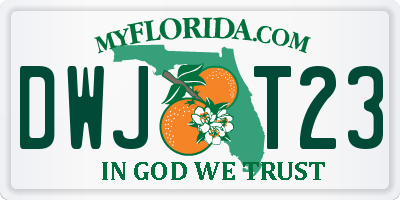 FL license plate DWJT23
