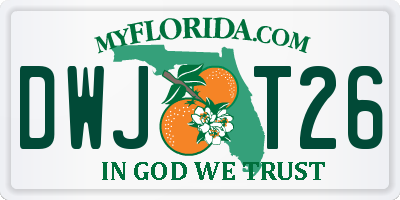 FL license plate DWJT26