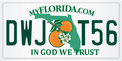 FL license plate DWJT56