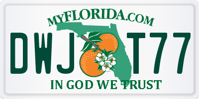 FL license plate DWJT77