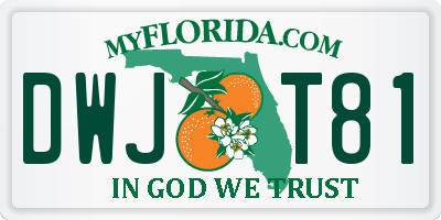 FL license plate DWJT81