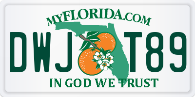 FL license plate DWJT89