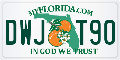 FL license plate DWJT90
