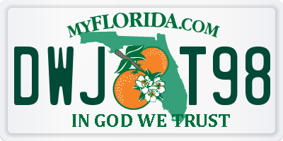 FL license plate DWJT98