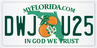 FL license plate DWJU25