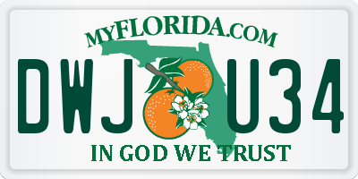 FL license plate DWJU34