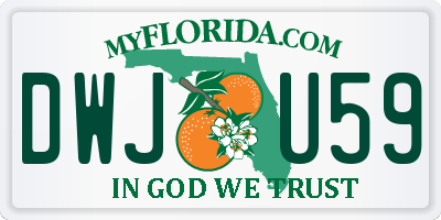 FL license plate DWJU59