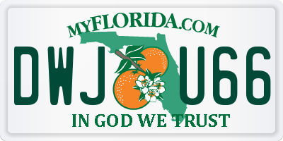 FL license plate DWJU66
