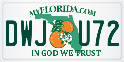 FL license plate DWJU72