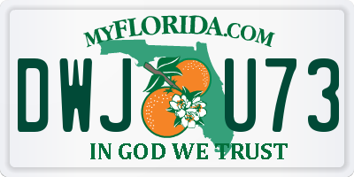 FL license plate DWJU73