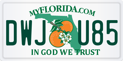 FL license plate DWJU85