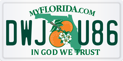 FL license plate DWJU86