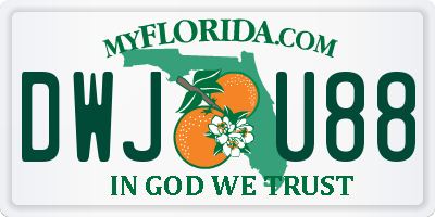 FL license plate DWJU88