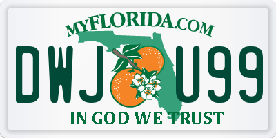 FL license plate DWJU99