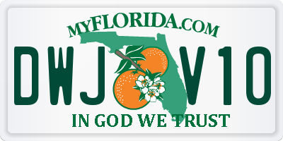 FL license plate DWJV10