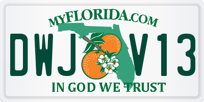 FL license plate DWJV13