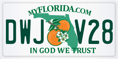 FL license plate DWJV28