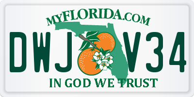 FL license plate DWJV34