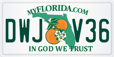 FL license plate DWJV36