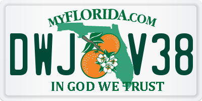 FL license plate DWJV38