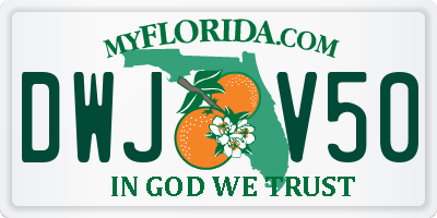 FL license plate DWJV50