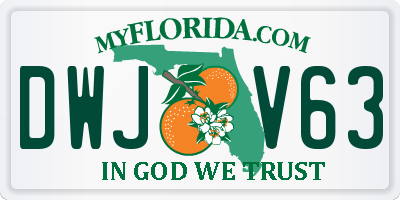 FL license plate DWJV63