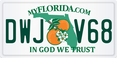 FL license plate DWJV68