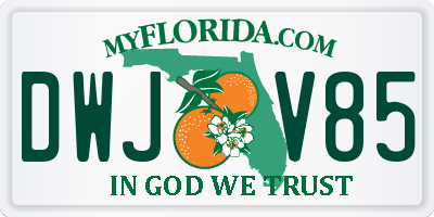 FL license plate DWJV85