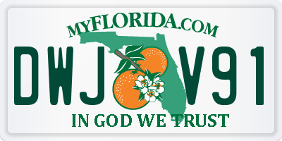 FL license plate DWJV91