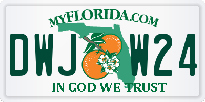 FL license plate DWJW24