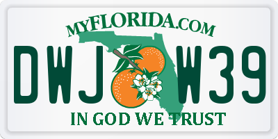 FL license plate DWJW39