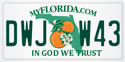 FL license plate DWJW43
