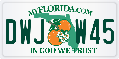 FL license plate DWJW45