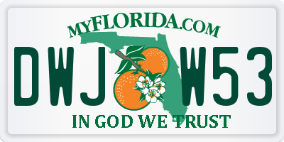 FL license plate DWJW53