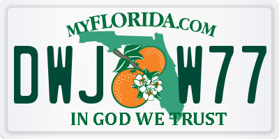 FL license plate DWJW77