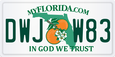 FL license plate DWJW83