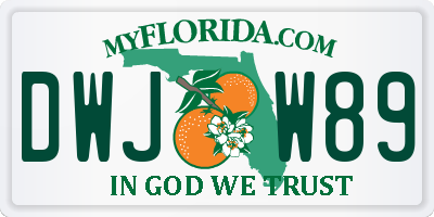 FL license plate DWJW89