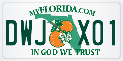 FL license plate DWJX01