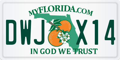 FL license plate DWJX14